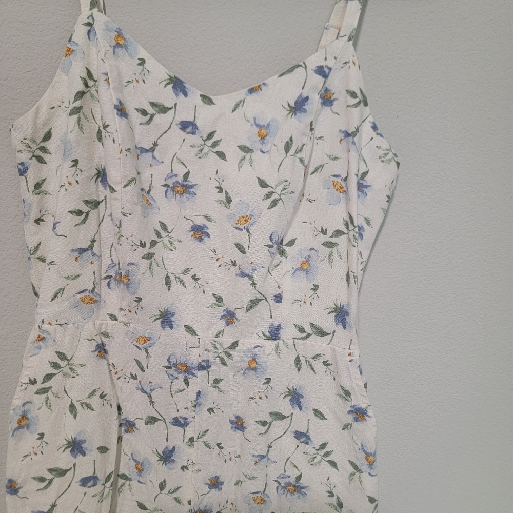 Old Navy Floral Jumpsuit - White with Blue and Yellow